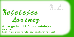 nefelejcs lorincz business card